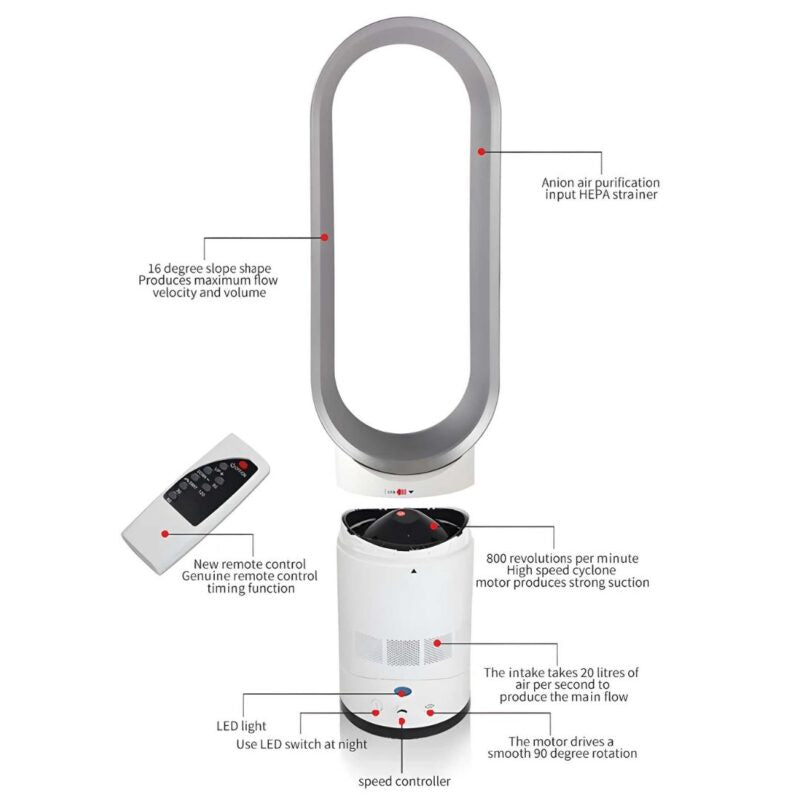 16 Inch Bladeless Fan With Remote Control-univazo- and 9806442135818, 16 Inch Bladeless Fan With Remote Control, , univazo, univazo