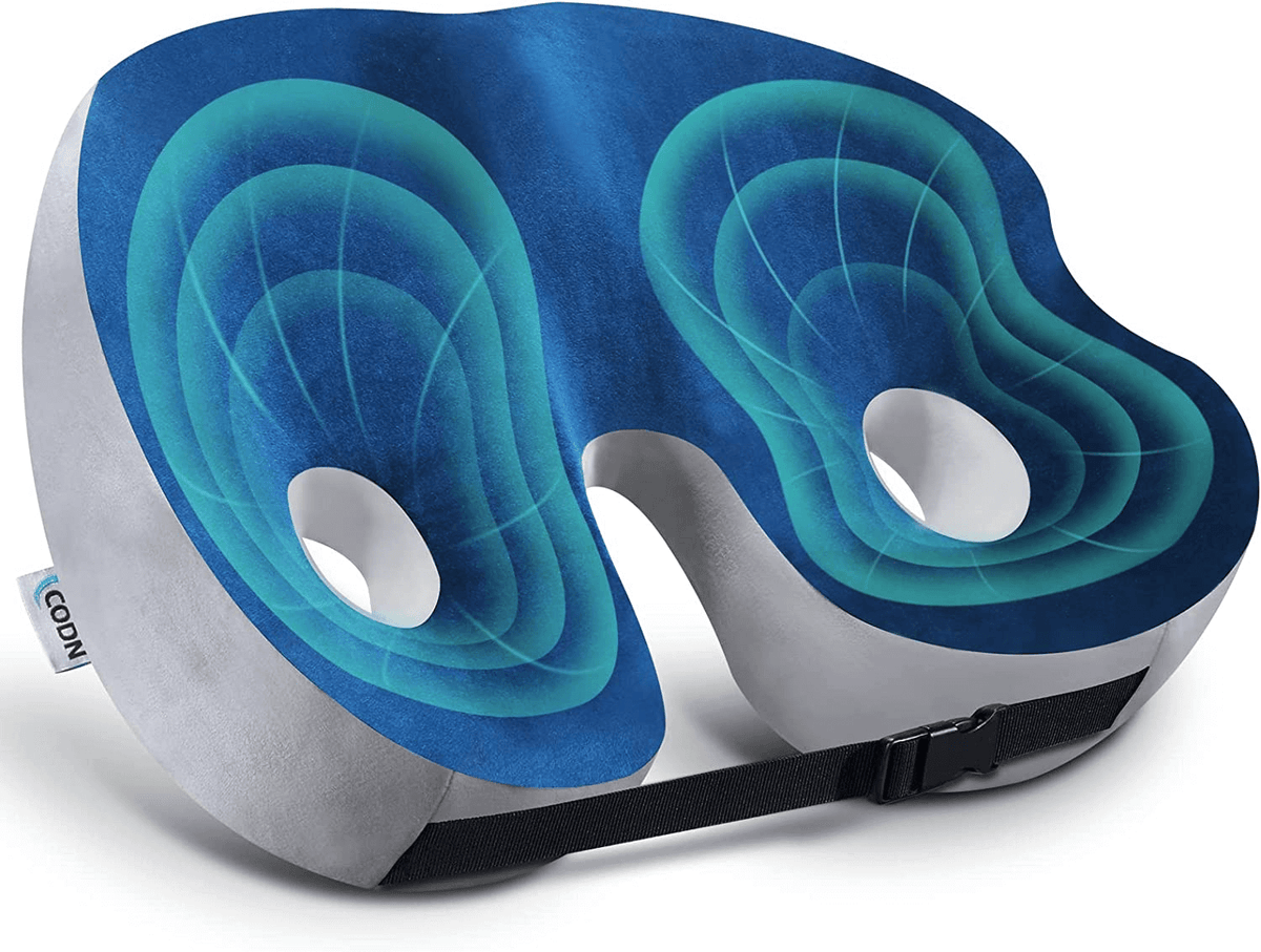 Adjustable Memory Foam Sit Bone Relief Seat Cushion-univazo- and 9806430208266, Adjustable Memory Foam Sit Bone Relief Seat Cushion, , univazo, age uk pressure cushions, coccy cushion, coccyx cushion, coccyx cushion for office chair, Cushions, donut cushions, donut seat cushion, doughnut cushion, driving cushion, for Lower Back, Hamstrings, Hip, orthopedic cushion for sciatica, piles cushion, Pressure Relief Ergonomic & Orthopedic Seat Cushion, Sciatica Pain, sciatica seat cushion for car, Tailbone, univazo