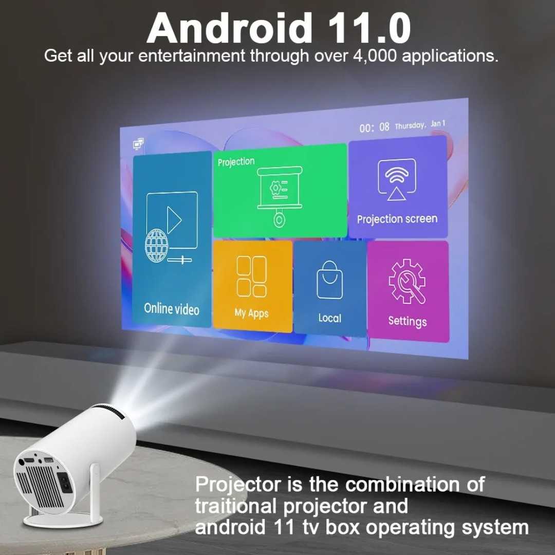 Best 4K Projector for Home Theater - Magcubic Android 11 Dual Wifi6 1080P 1280*720P LED Portable Projector-univazo- and 9806445281546, Best 4K Projector for Home Theater - Magcubic Android 11 Dual Wifi6 1080P 1280*720P LED Portable Projector, , univazo, univazo