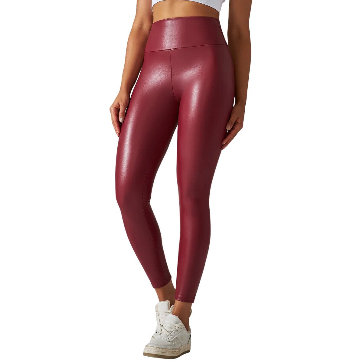 High-Waisted Faux Leather Push-Up Leggings – Sculpt Your Silhouette in Style