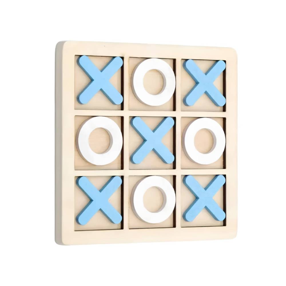 Classic Wooden Tic-Tac-Toe Board Game – Timeless Fun for All Ages