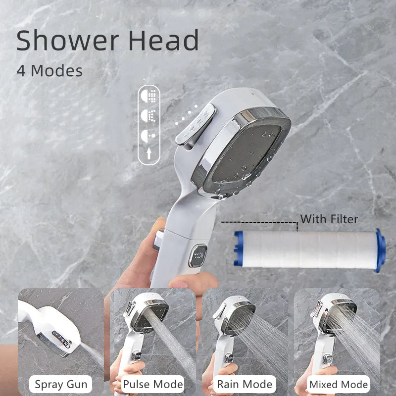 4 Modes High Pressure Shower Head-univazo- and 9806457078026, 4 Modes High Pressure Shower Head, , univazo, all, bath, Bathroom, Bathroom Essentials