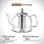 Blooming And Loose Leaf 1000ml Glass Teapot With Removable Infuser