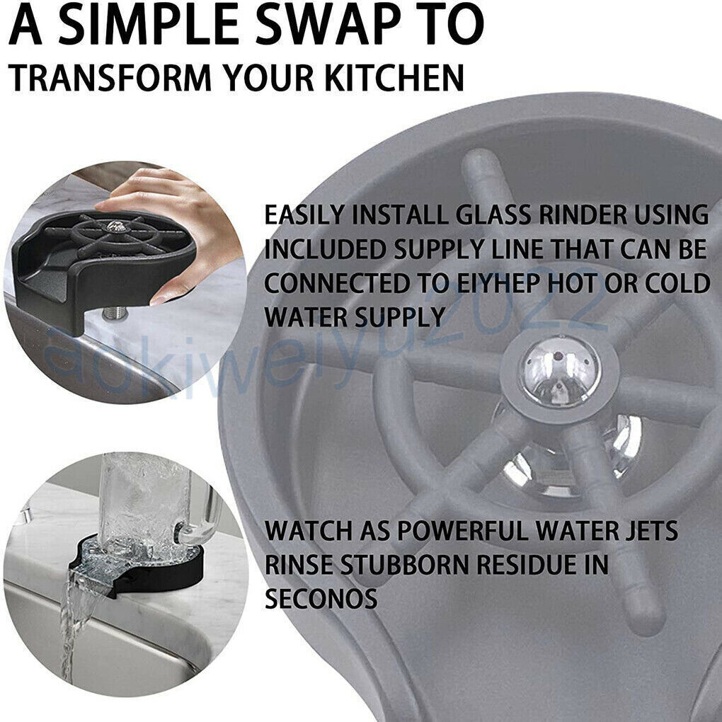 All Purpose Automatic Cup Washer-univazo- and QASUK502973655943789806384038154, All Purpose Automatic Cup Washer, , univazo, All Purpose Automatic Cup Whasher - Automatic Glass Rinser Faucet Bottle Washer Cup Cleaner For Sink Attachment New