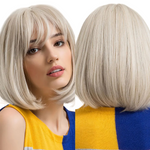 Chic Short Straight Bob Wig with Bangs – Effortless Elegance