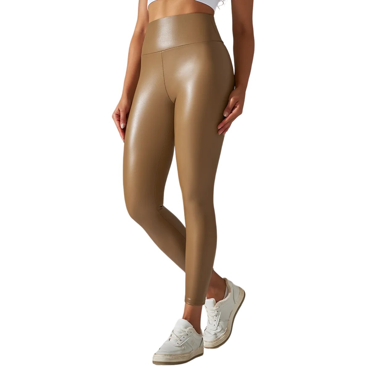 High-Waisted Faux Leather Push-Up Leggings – Sculpt Your Silhouette in Style